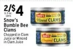 Met Foodmarkets Snow's Bumble Bee Clams offer