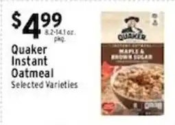 Met Foodmarkets Quaker instant oatmeal offer
