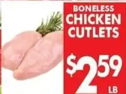 Associated Boneless chicken cutlets offer