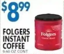 Associated Folgers instant coffee offer