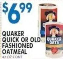 Associated Quaker quick or old fashioned oatmeal offer