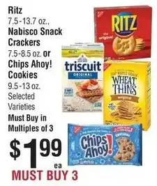 Ritz Nabisco Snack Crackers or Chips Ahoy! Cookies