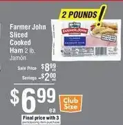 Smart & Final Farmer John Sliced Cooked Ham offer