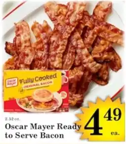 Harvest Foods Oscar Mayer Ready to Serve Bacon offer