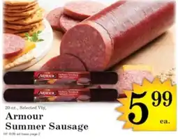 Harvest Foods Armour Summer Sausage offer