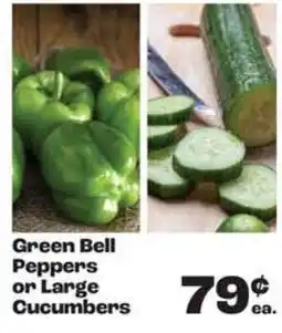 Rosauers Green Bell Peppers or Large Cucumbers offer