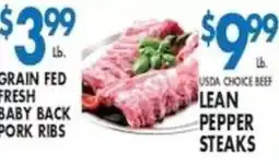 Met Foodmarkets Grain Fed Fresh Baby Back Pork Ribs offer
