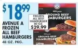 Met Foodmarkets Avenue A frozen all beef hamburgers offer