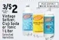 Met Foodmarkets Vintage Seltzer, Club Soda or Tonic offer