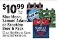 Met Foodmarkets Blue Moon, Samuel Adams or Brooklyn Beer 6 Pack offer