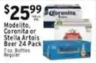 Met Foodmarkets Modelito, Coronita or Stella Artois Beer offer