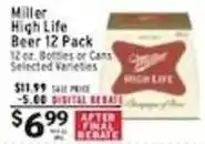 Met Foodmarkets Miller High Life Beer offer