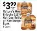 Met Foodmarkets Nature's Own Brioche Style Hot Dog Rolls or Hamburger Buns offer