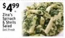 Met Foodmarkets Zina's Spinach & Shells Salad offer