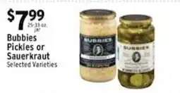 Met Foodmarkets Bubbies Pickles or Sauerkraut offer