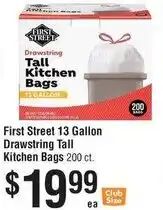 Smart & Final First Street 13 Gallon Drawstring Tall Kitchen Bags offer
