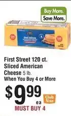 Smart & Final First Street sliced american cheese offer