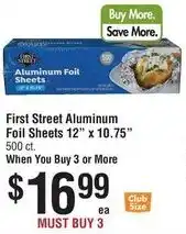 Smart & Final First Street Aluminum Foil Sheets offer