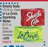 Smart & Final Shasta Soda or La Croix Sparkling Water offer