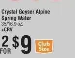 Smart & Final Crystal Geyser Alpine Spring Water offer