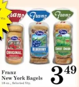 Harvest Foods Franz New York Bagels offer