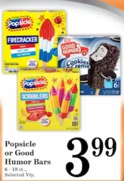 Harvest Foods Popsicle or Good Humor Bars offer