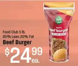 Maceys Food Club beef burgers offer