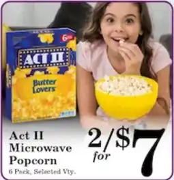 Harvest Foods Act II Microwave Popcorn offer