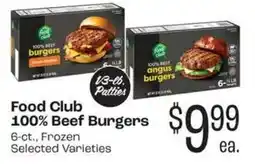 Rosauers Food Club 100% Beef Burgers offer