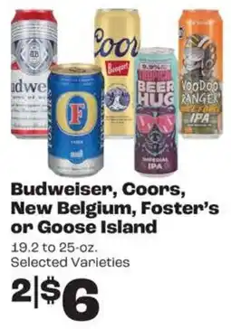 Rosauers Budweiser, Coors, New Belgium, Foster's or Goose Island offer