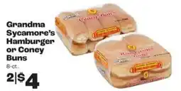 Rosauers Grandma Sycamore's Hamburger or Coney Buns offer