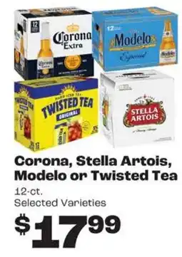 Rosauers Corona, Stella Artois, Modelo or Twisted Tea offer