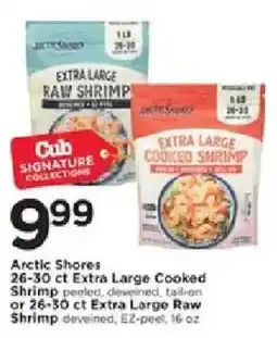 Cub Foods Arctic Shores Extra Large Cooked Shrimp or Extra Large Raw Shrimp offer