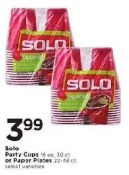 Cub Foods Solo party cups offer