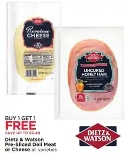 Cub Foods Dietz & Watson Pre-Sliced Deli Meat or Cheese all varieties offer