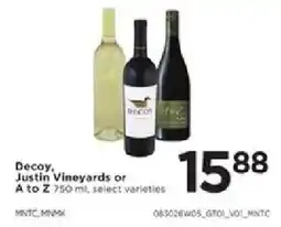 Cub Foods Decoy Justin Vineyards offer