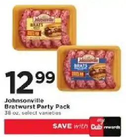 Cub Foods Johnsonville Bratwurst Party Pack offer