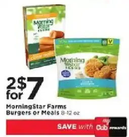 Cub Foods Morningstar Farms Burgers or Meals offer