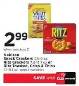 Cub Foods Nabisco Snack Crackers offer