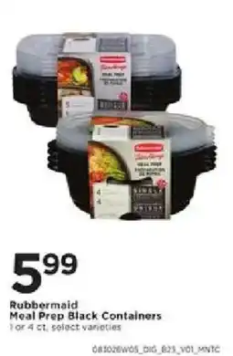 Cub Foods Rubbermaid Meal Prep Black Containers offer