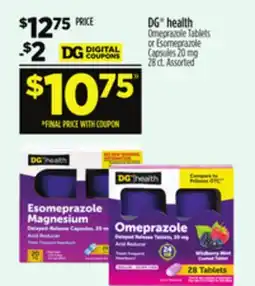 Dollar General DG health Omeprazole Tablets or Esomeprazole Capsules offer