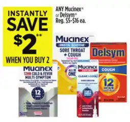 Dollar General ANY Mucinex or Delsym offer