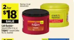 Dollar General Café Bustelo Ground Coffee or Folgers Ground Coffee offer