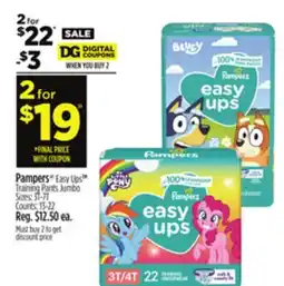 Dollar General Pampers Easy Ups Training Pants Jumbo offer