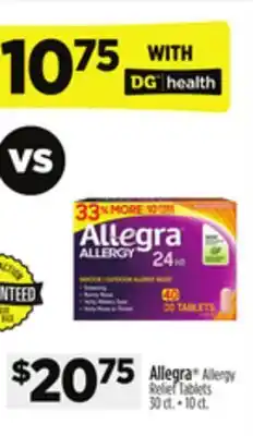 Dollar General Allegra Allergy Relief Tablets offer