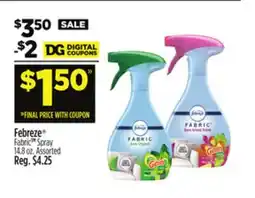 Dollar General Febreze Fabric Spray offer