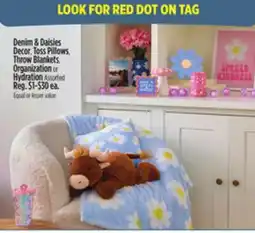 Dollar General Denim & Daisies Decor, Toss Pillows, Throw Blankets, Organization or Hydration offer
