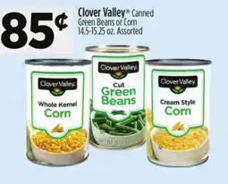 Dollar General Clover Valley Canned Green Beans or Corn offer