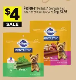 Dollar General Pedigree DentastixTM Dog TreatsFresh Mini 21 ct. or Dual Flavor 24 ct offer