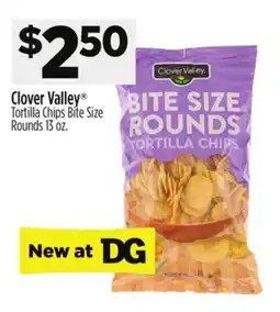Dollar General Clover Valley Tortilla Chips Bite Size Rounds offer